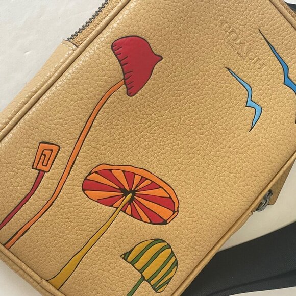 Coach X Observed By Us Aden Crossbody Bag Tan Leather Shoulder CU543 - Picture 3 of 9